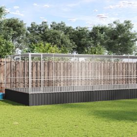 Aviary with Extension Silver 448.4"x120.9"x83.5" Steel