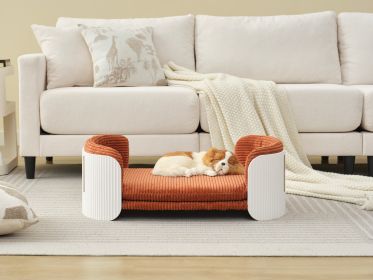 Scandinavian style Cat Couch Bed, Pet Sofa for Indoor Cats PP Indoor Pet Furniture Elevated Cat Beds with Removable Mattress Cover Suitable for K