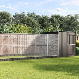 Aviary with Extension Silver 440.2"x119.3"x85" Steel