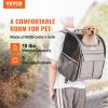 VEVOR Rolling Pet Carrier Backpack with Removable Wheels for Under 18LBS, Large Soft Sided Wheeled Dog Carrier Cat Travel Carrier Airline Approved for