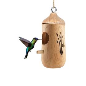 Yard Garden Decoration Hanging Panoramic Outside Bird Feeder(USPS Shiping) (Color: Wood, Type: Bird Feeder)